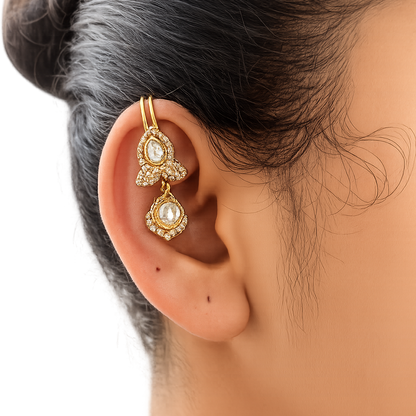 Dia Clip-On Kundan Bugadi Ear Cuff - Set Of 2