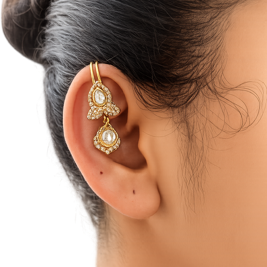 Dia Clip-On Kundan Bugadi Ear Cuff