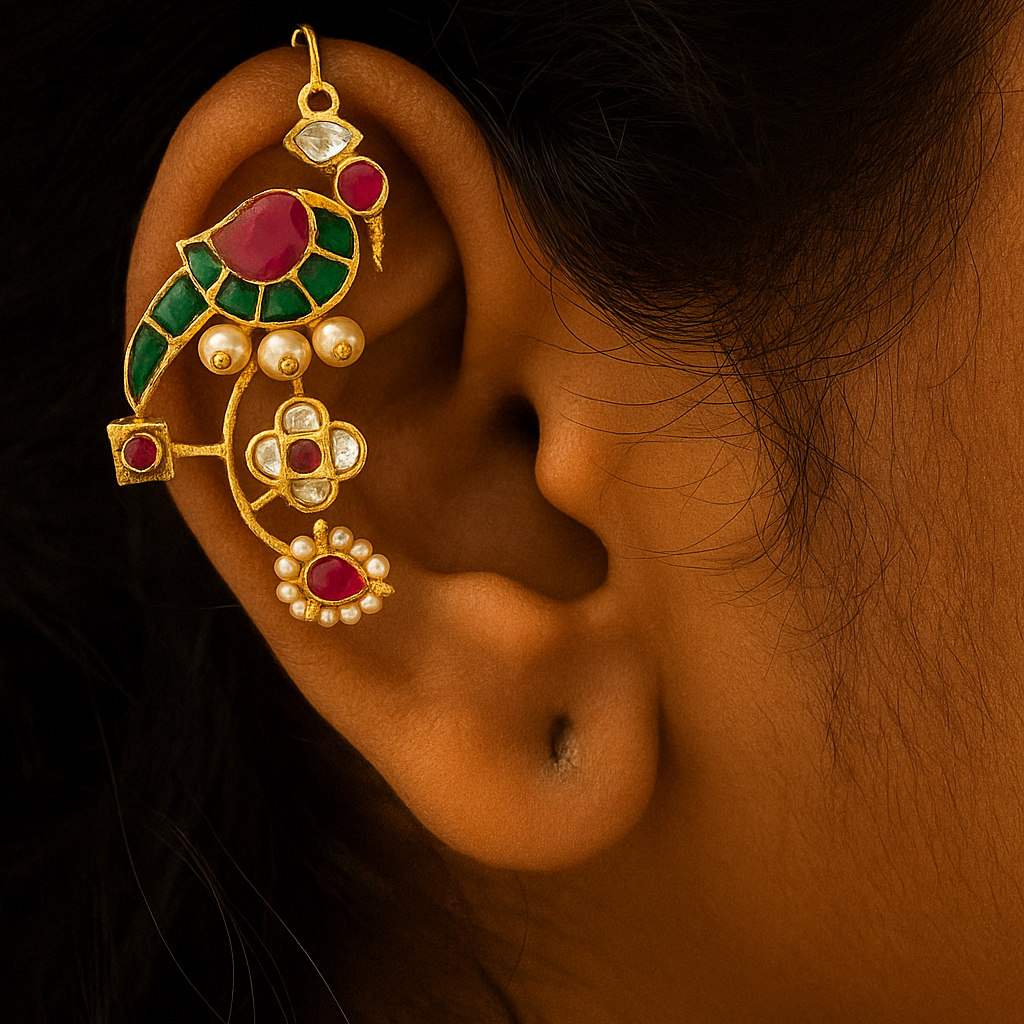 Dhriyi Peacock Bugadi Earcuff - Set of 2