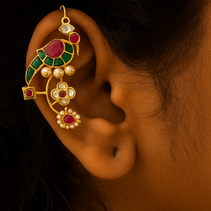 Dhriyi Peacock Bugadi Earcuff - Set of 2