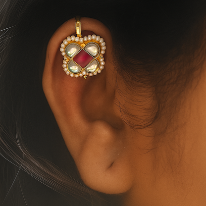 Kundan Pearl Bugadi Earrings - Set of 2