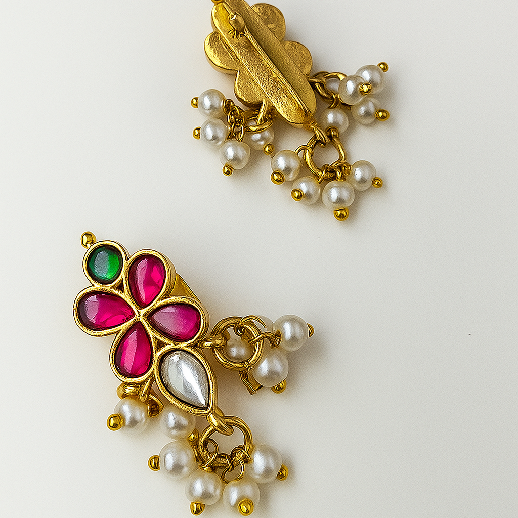 Trishi Bugadi Jadau pearl Press Bugadi - Set of 2