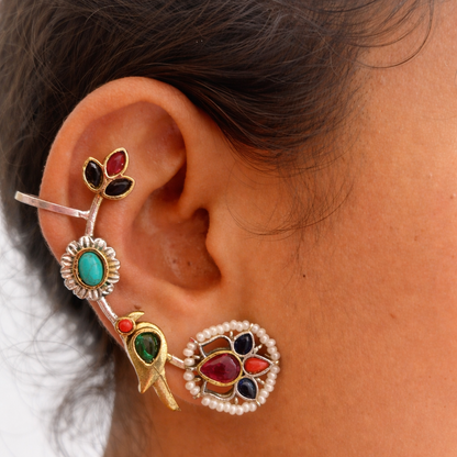 Lotus Stone earcuffs - Set of 2