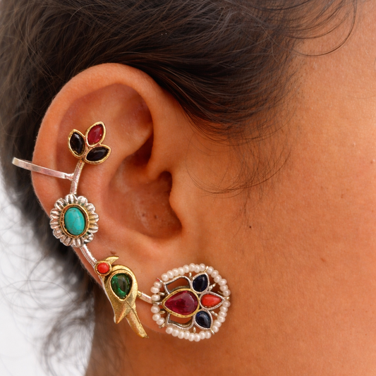 Lotus Stone earcuffs - Set of 2