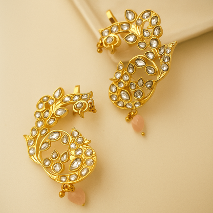 Peacock Stone Earcuffs