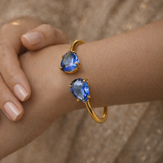 Blue Golden Kada Bracelet