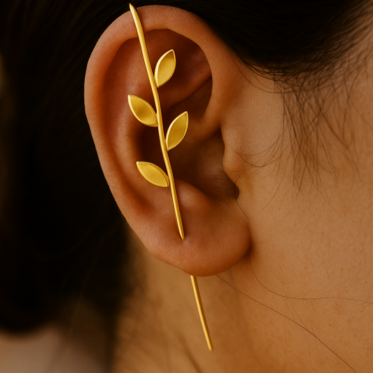 Gold Leaf Needle Earcuff