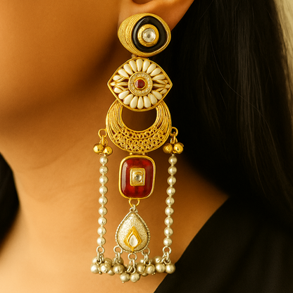 Riwaaz Gold Plated dual tone Earrings