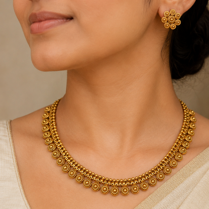 Athira Gold Look alike Necklace set