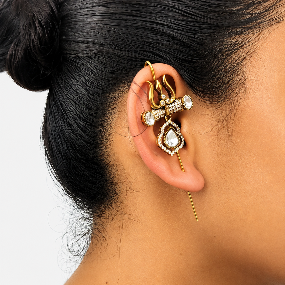 Mahadev Trishul Needle Earcuffs - Set of 2