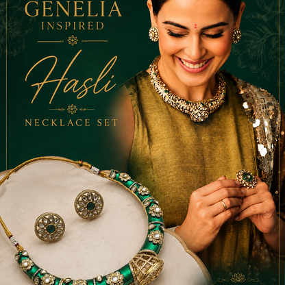 Genelia Inspired Traditional Green Hasli Set