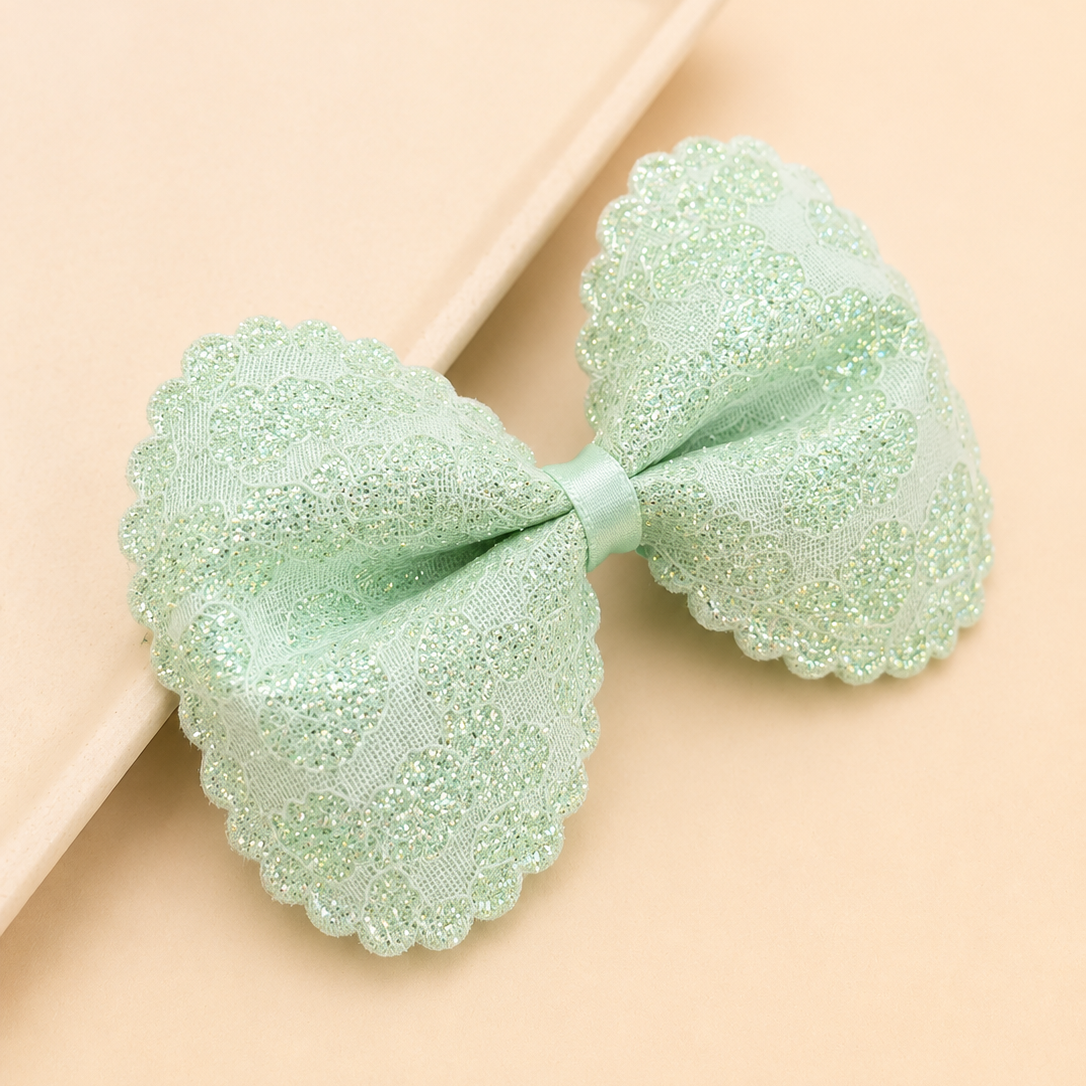 Frida Handcrafted Glittery Bow Hair Clip
