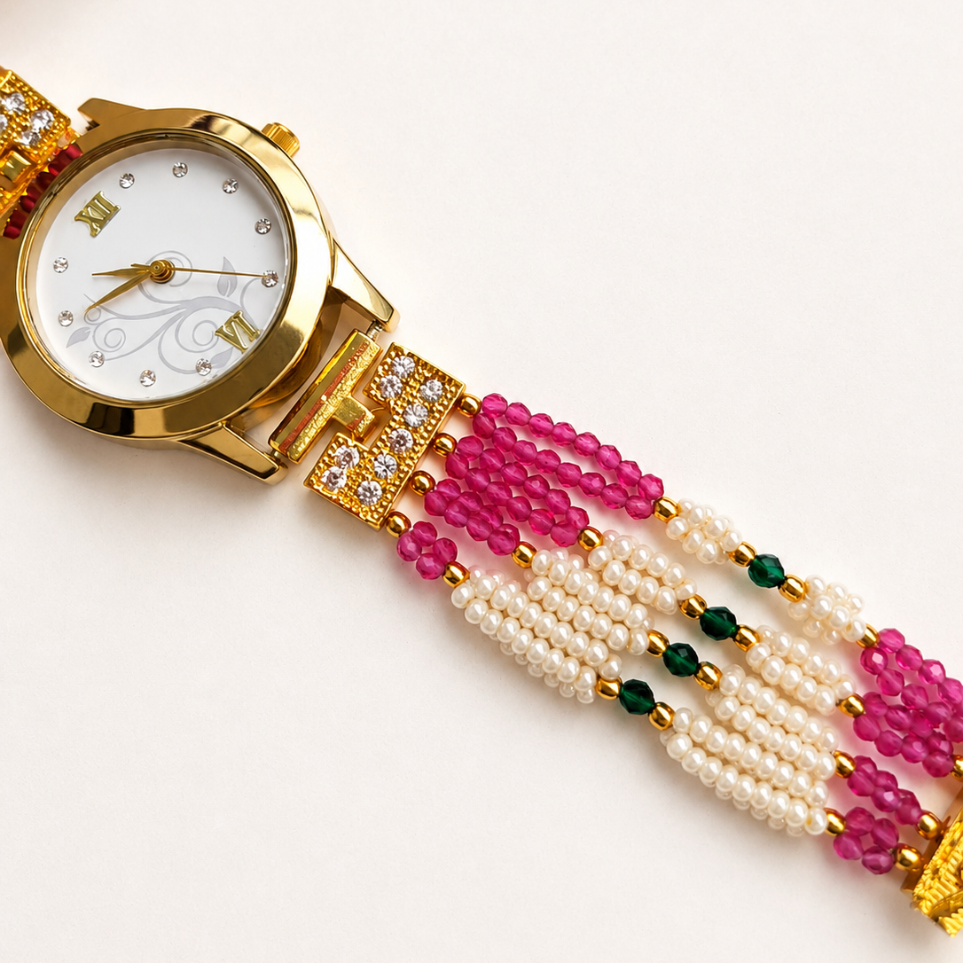 Noirah Vintage Pearl Bracelet Watch