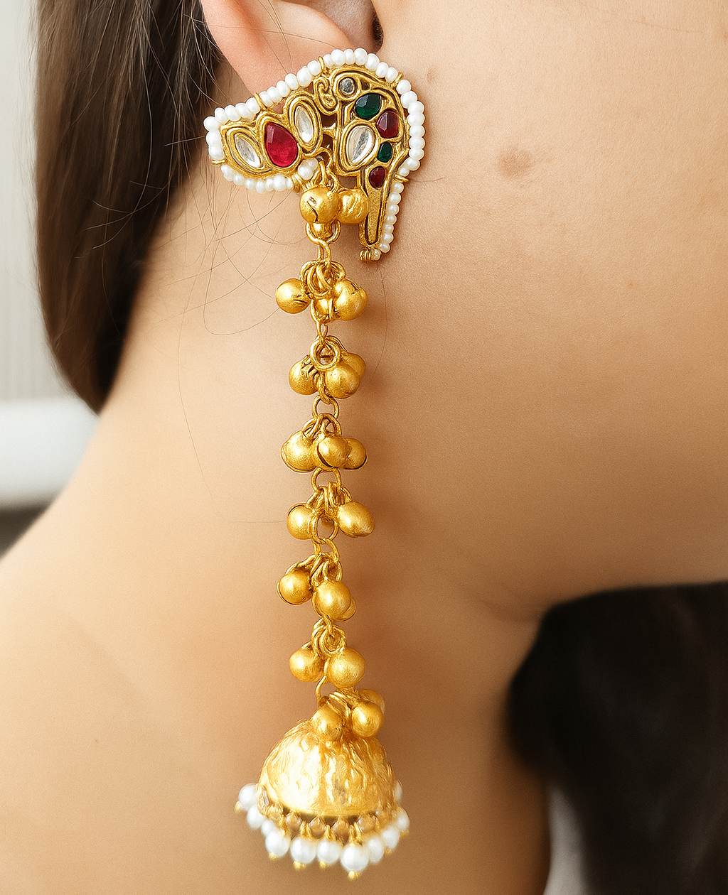 Mor Ghungroo kashmiri Earrings