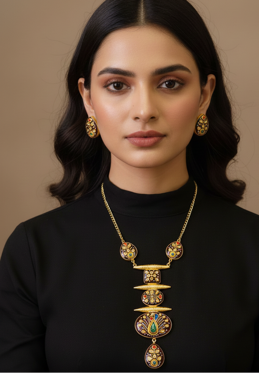 Jaipur Tanjore Pendant set