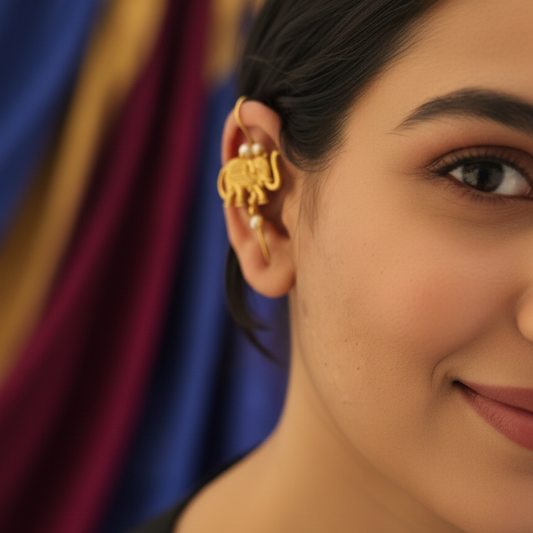 Royal Elephant Needle Earcuff - Set of 2