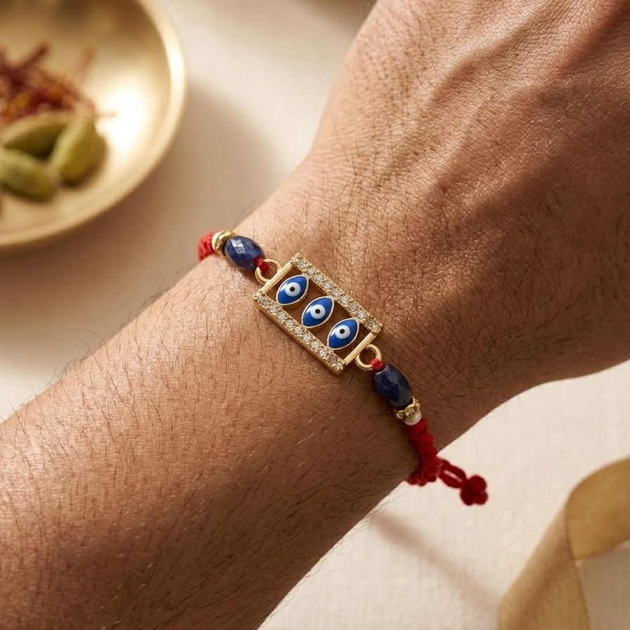 Evil Eye Red Thread Rakhi For Brother