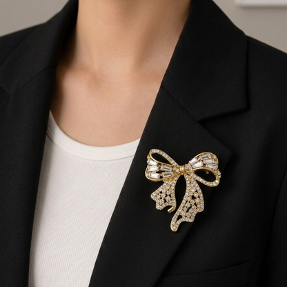 Crystal Couture Bow Brooch