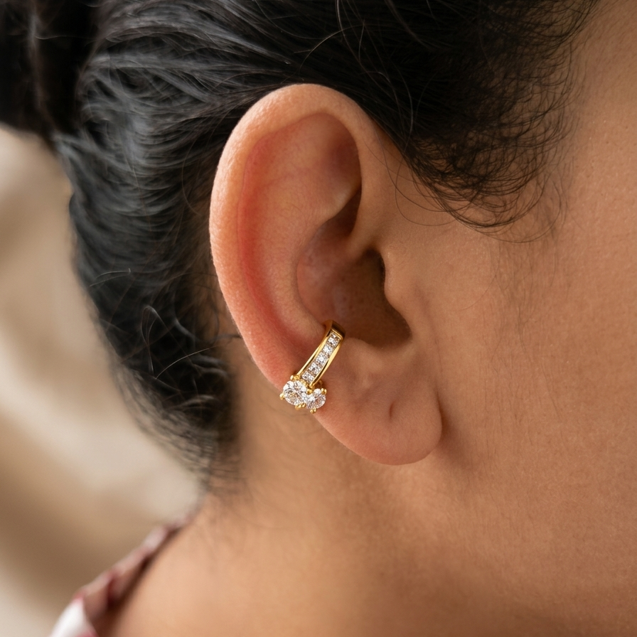 Hazel AD Clip On Earcuff Earrings