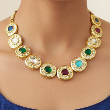 Multicolored Kundan Necklace set
