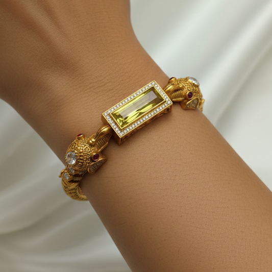 Gajraj Handcrafted Yellow Openable Bracelet