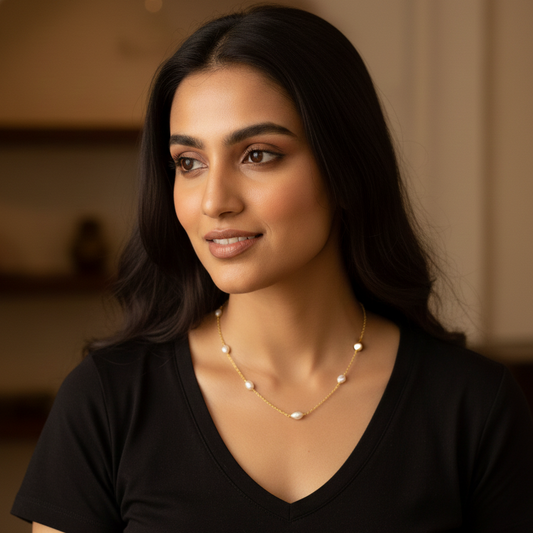 Baroque Pearl Golden Chain