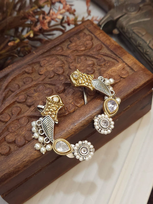 Fish Oxidised Earcuffs