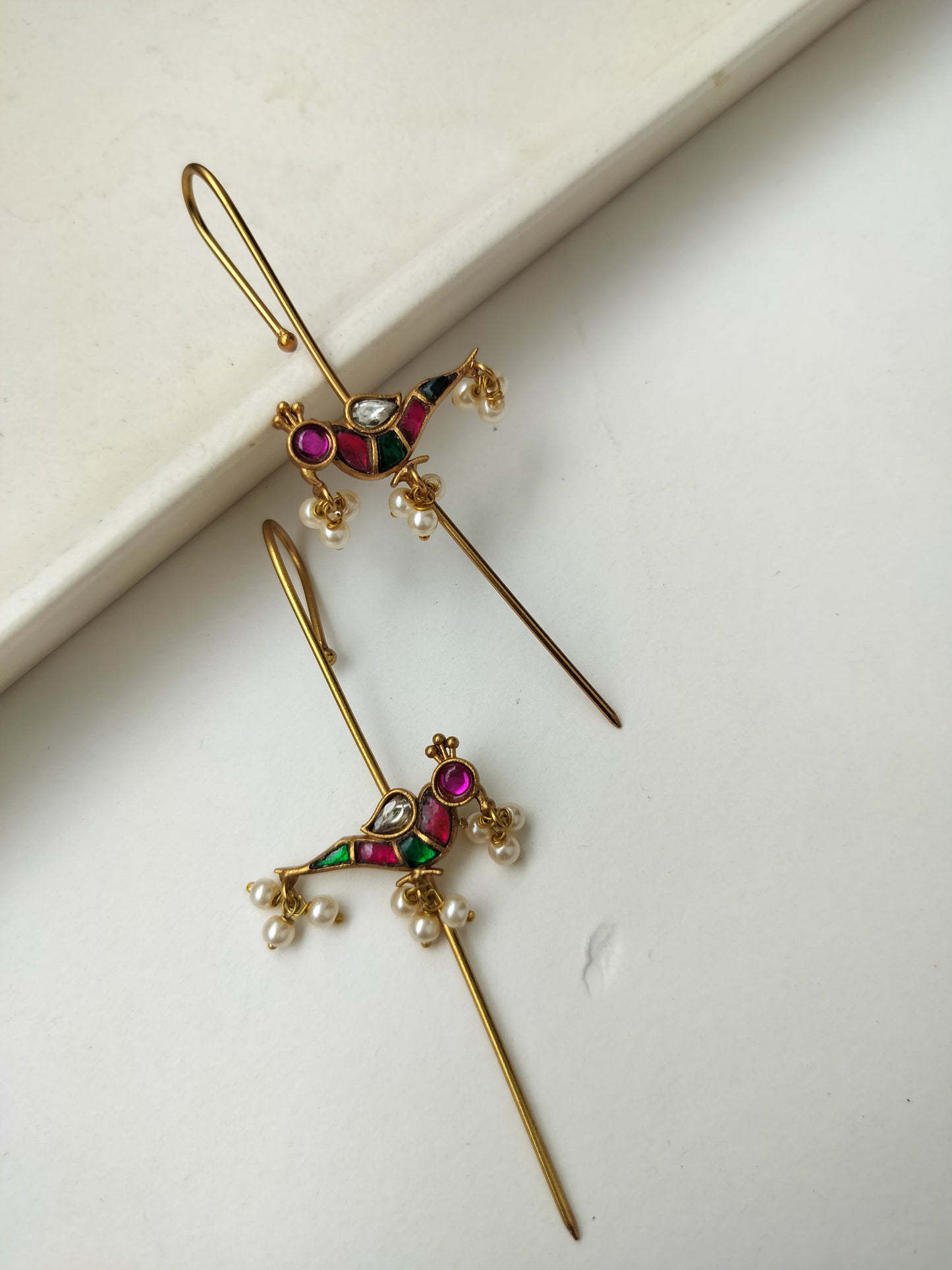 Pachi kundan Bird Earcuffs
