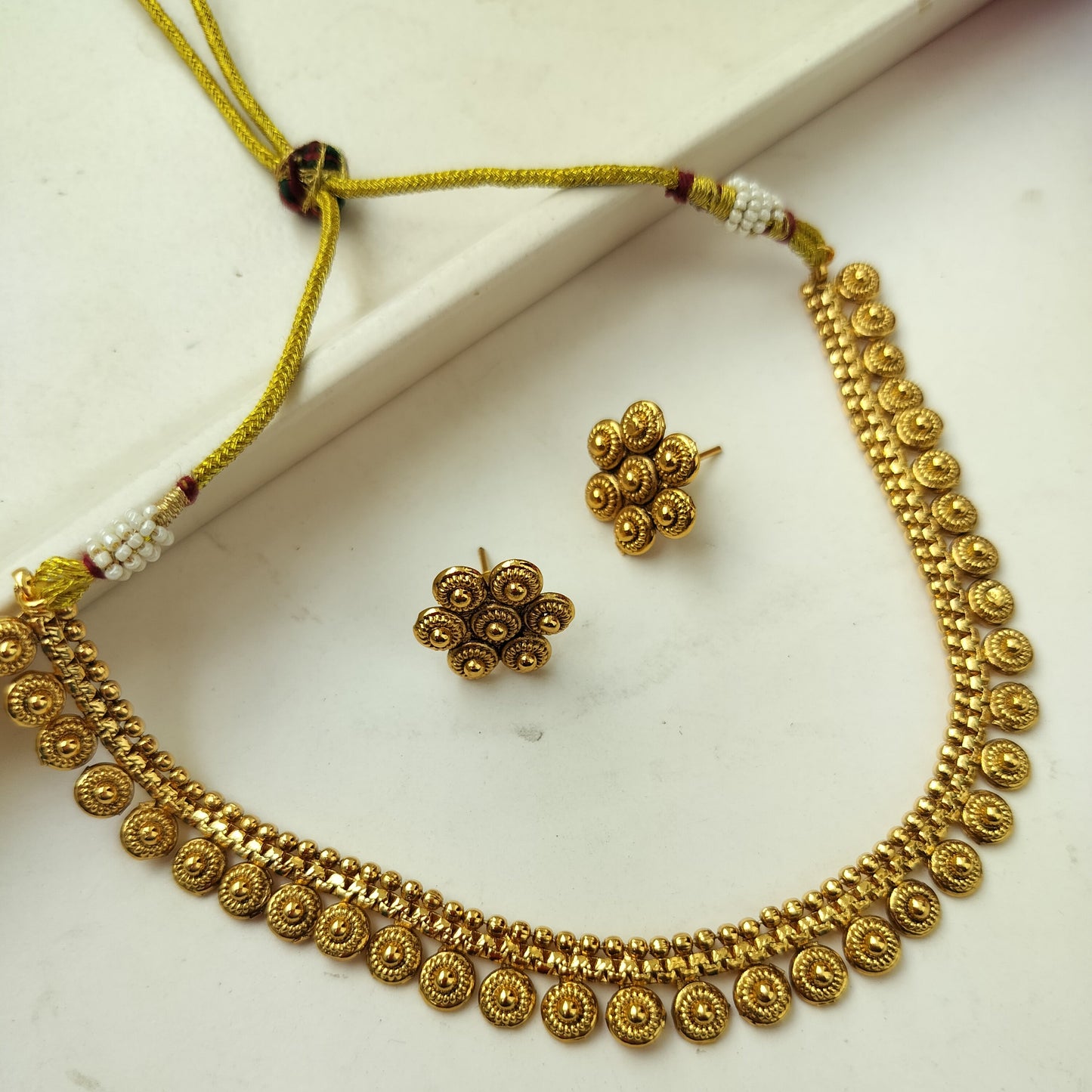 Athira Gold Look alike Necklace set