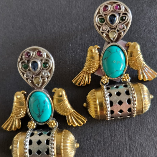 Pashmina Dual tone earrings