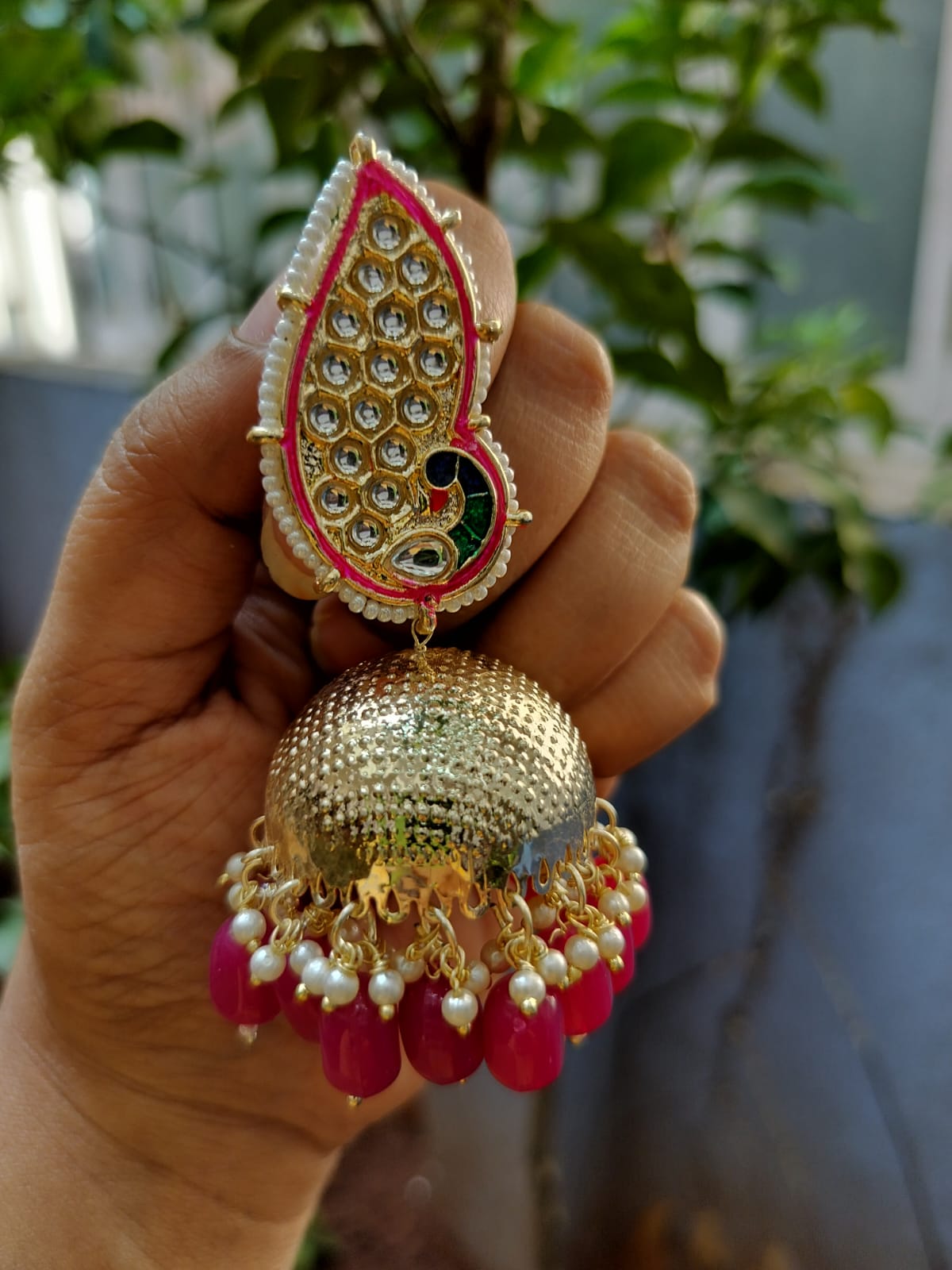 Peacock Multicolored Long Jhumka