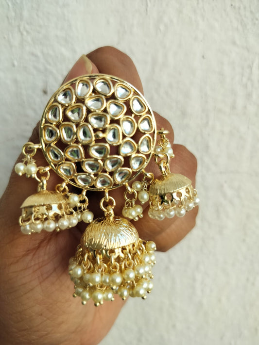 Albeli Golden Kundan Earrings