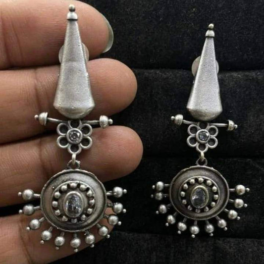 Pihu Silver Lookalike Oxidised Earring