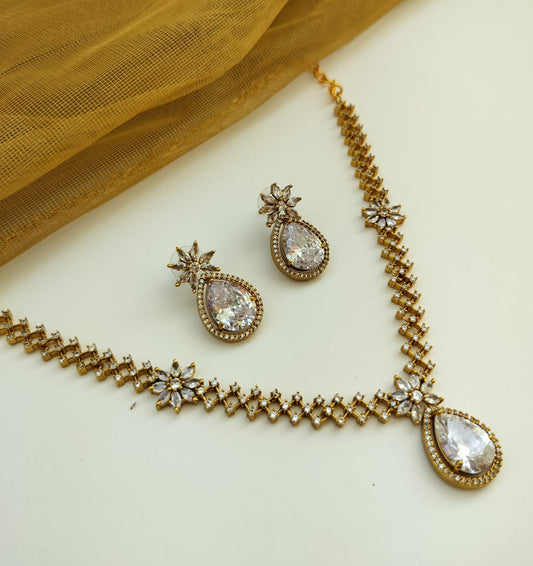 Pankhudi American Diamond Necklace set