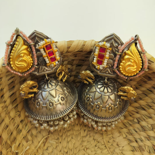 Silver plated jhumka