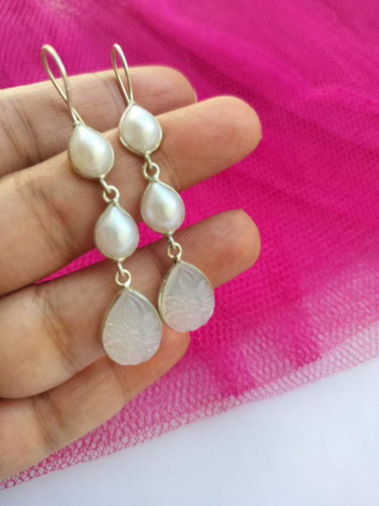 Pritika Drop Earrings (White)