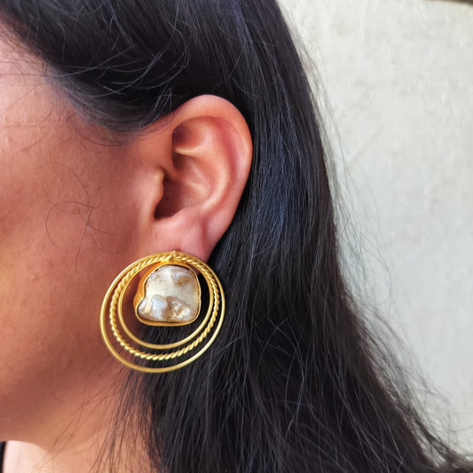 Round mother of pearl Earrings