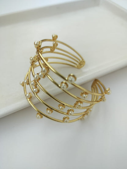 Brass and pearl Bracelet Kada