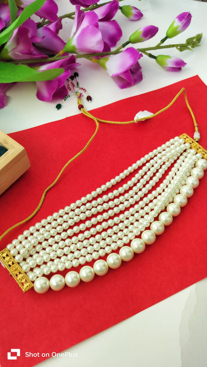 Alia Bhatt Inspired Pearl Multilayer Choker
