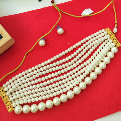 Alia Bhatt Inspired Pearl Multilayer Choker