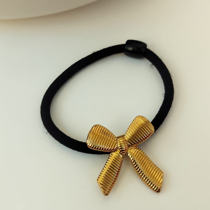 Bella Bow Metallic Hair Tie