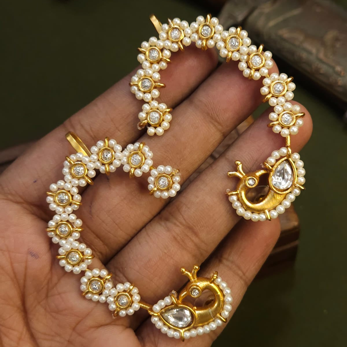 Royal Pearl Kundan Earcuff Earrings