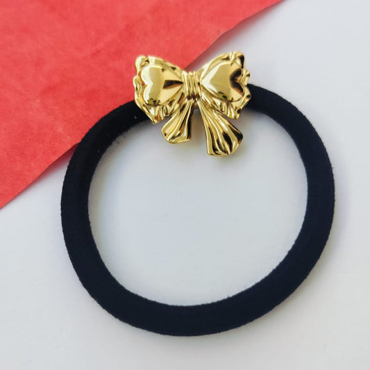 Rustic Bow Metal Hair Tie