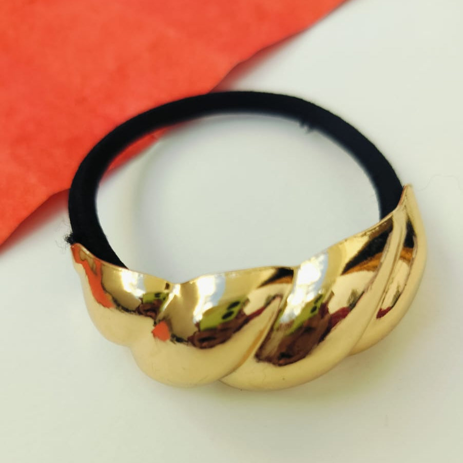 Smooth twisted Metal Hair Tie