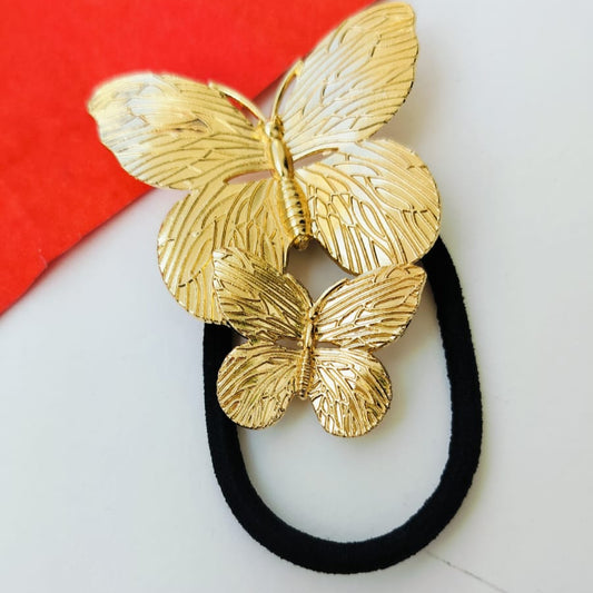 Twin Butterfly Metal Hair Tie
