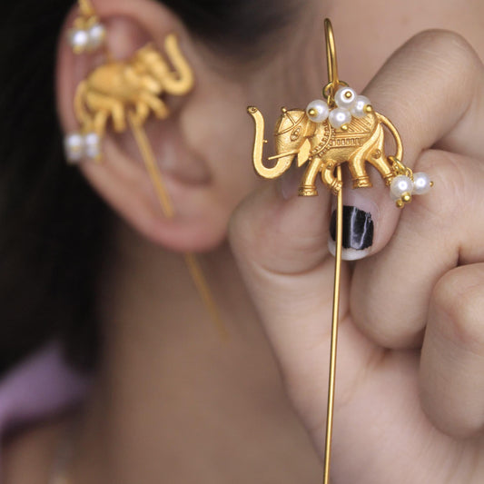 Gajraj Needle Ear cuff Earrings