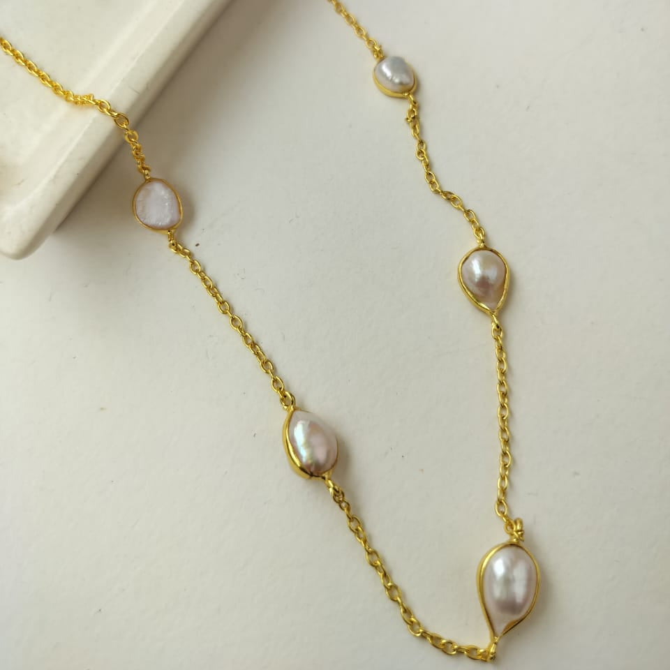 Baroque Pearl Golden Chain