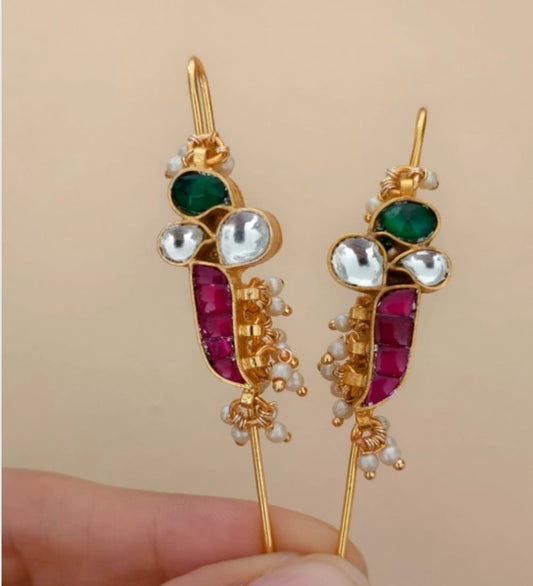 Aadya kundan pearl earcuffs