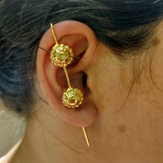 Jwala Golden Earcuffs