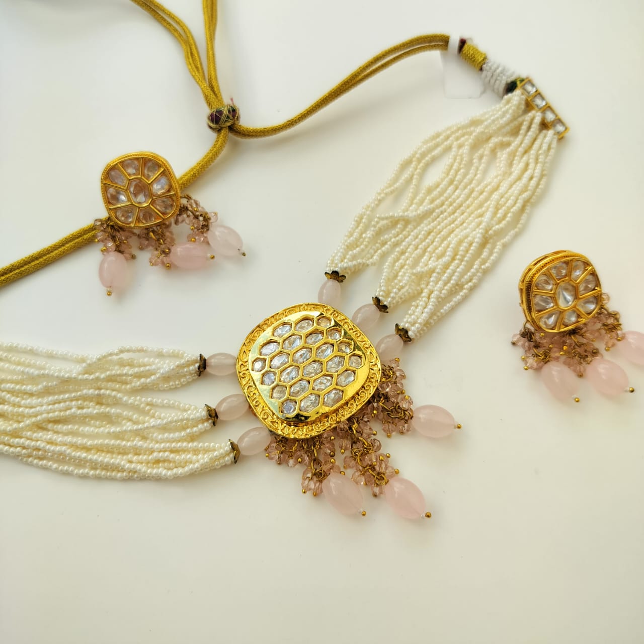 Kundan & Pearl Choker Necklace Set